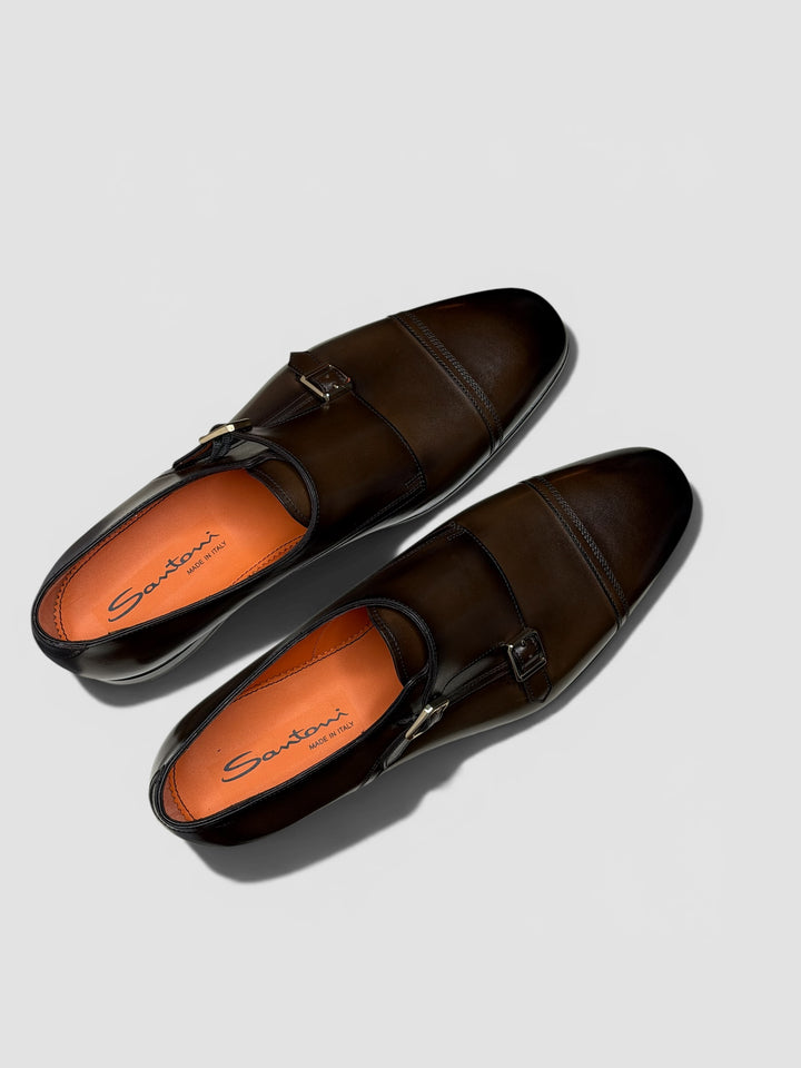 Santoni Gespschoen Donkerbruin