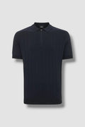 Genti polo zip - donkerblauw