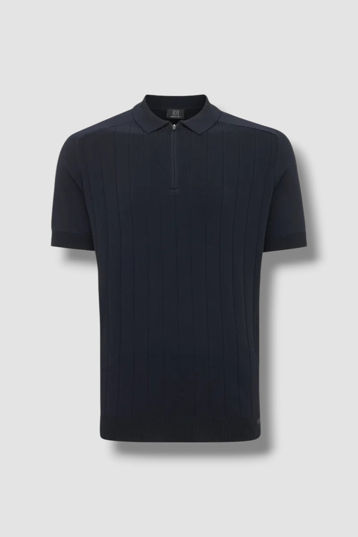 Genti polo zip - donkerblauw
