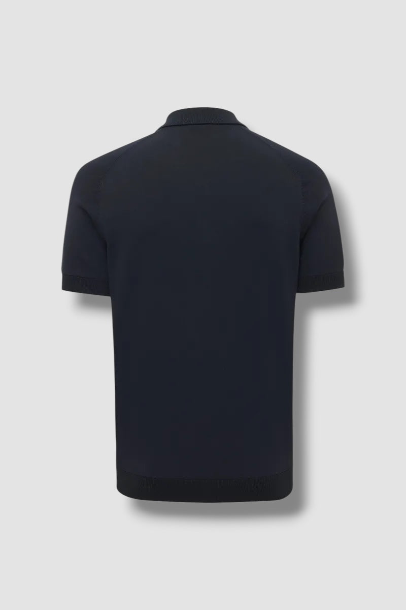Genti polo zip - donkerblauw