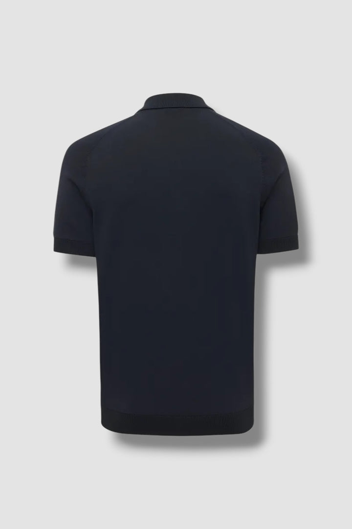 Genti polo zip - donkerblauw