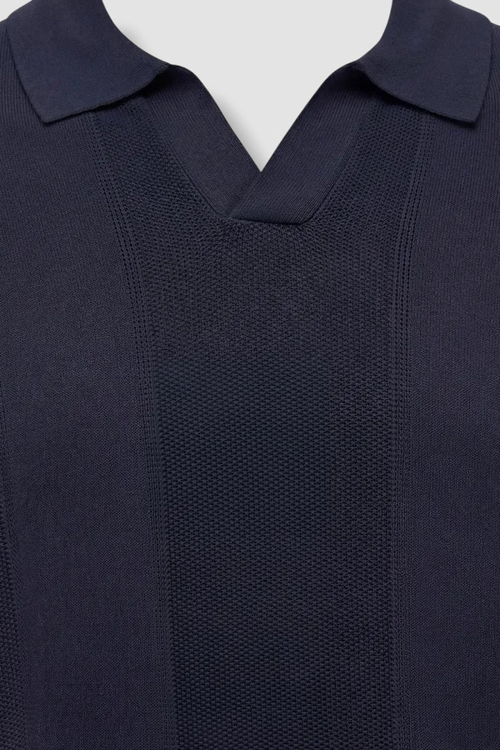 Genti Polo No Buttons Donkerblauw