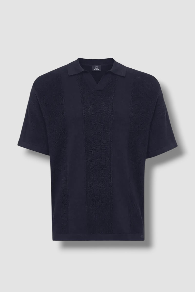 Genti Polo No Buttons Donkerblauw
