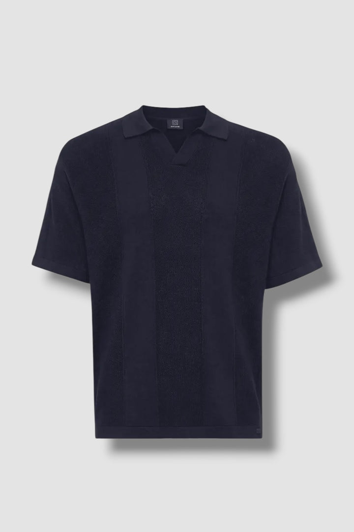 Genti Polo No Buttons Donkerblauw