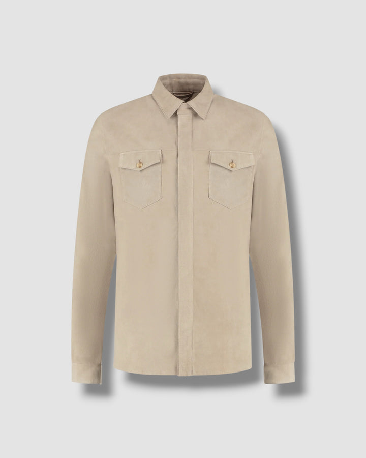 Alter Ego Suede Overshirt Beige