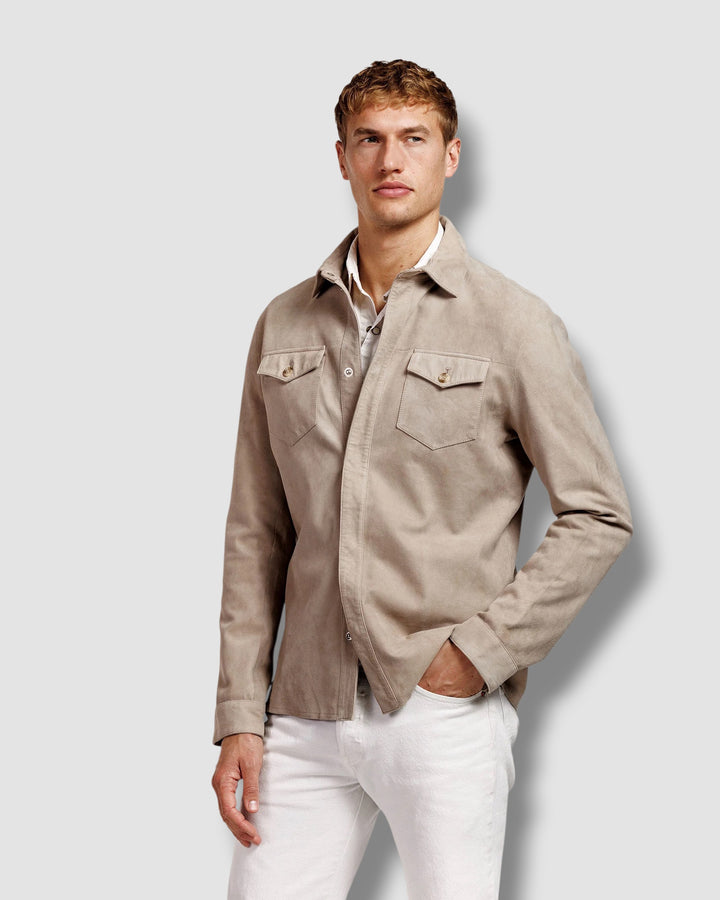 Alter Ego Suede Overshirt Beige